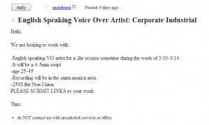Is it Possible to Find Voice Over Work on Craigslist?