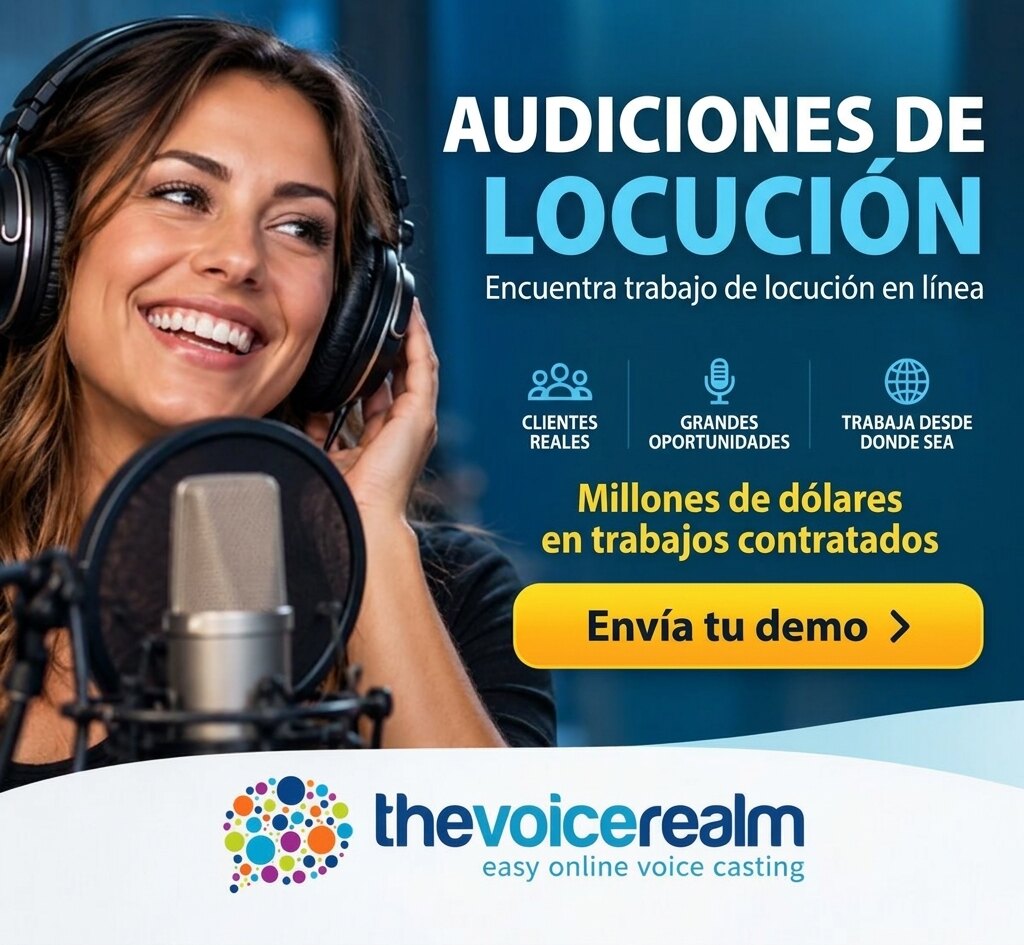 Audiciones de locución: encuentra trabajo de locución en línea. Envía tu demo a The Voice Realm.
