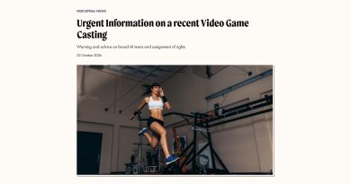Screenshot of Equity's website showing its notice Urgent Information on a recent Video Game Casting, warning and advice on broad AI terms and assignment of rights