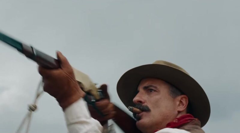 Andy García as General Enrique Gorostieta firing a rifle in Cristiada. Image: Cinépolis trailer