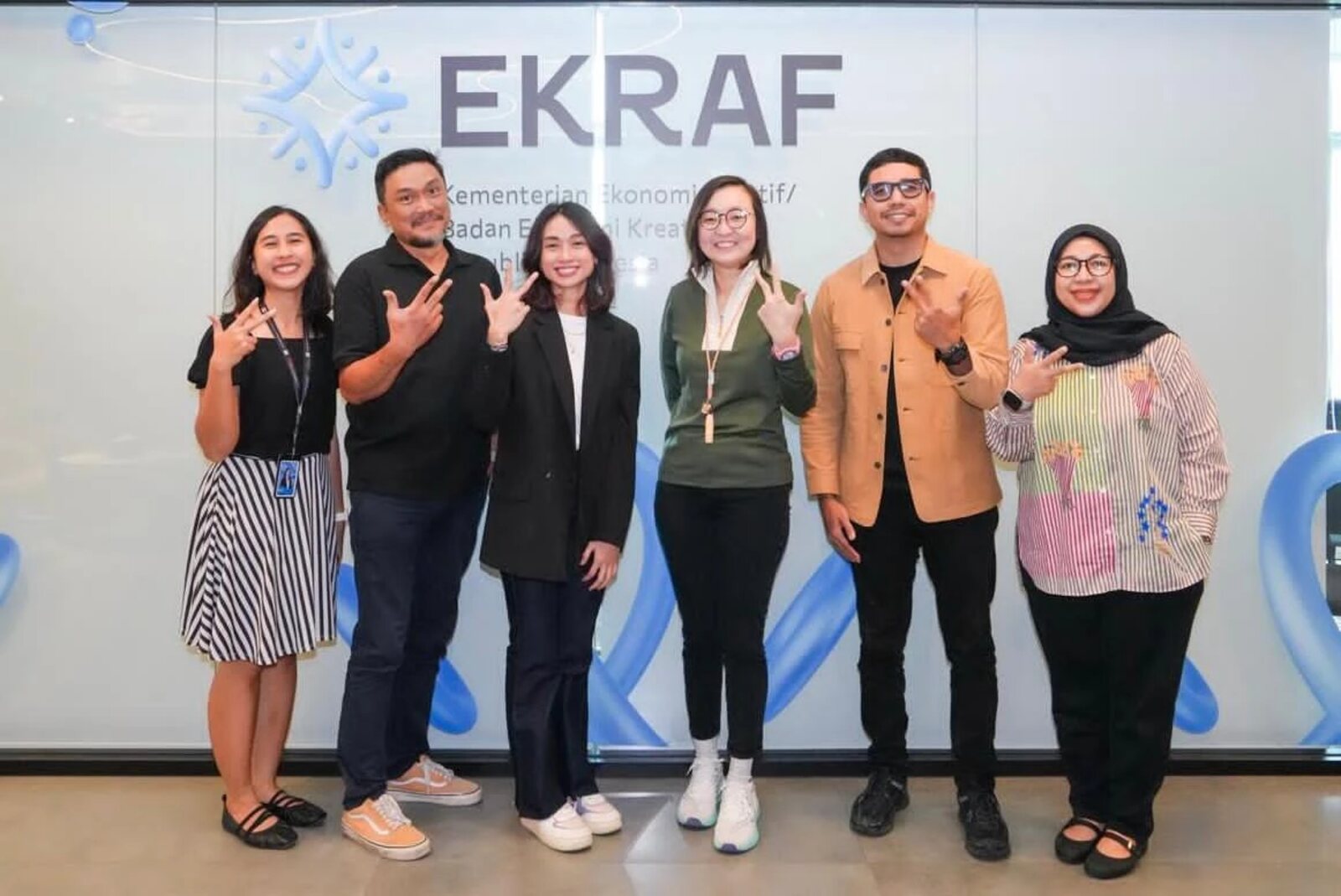 Voice Institute Indonesia's team with Deputy Minister Irene Umar at the Ministry of Creative Economy in Jakarta, February 2026. Image: Ministry of Creative Economy
